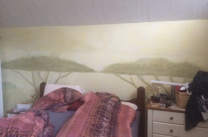 Wandmalerei – Bäume im Nebel